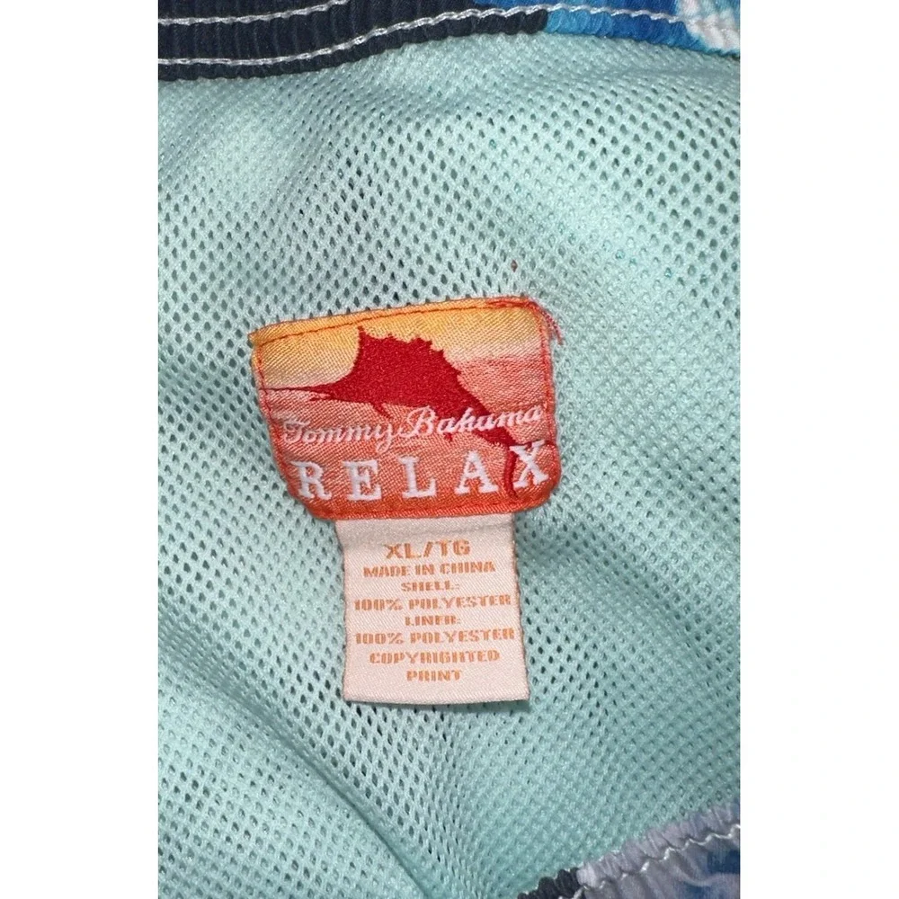 Tommy Bahama Swim Trunks Men XL Relax‎ Blue Floral Hawaiian Lined Board Shorts
